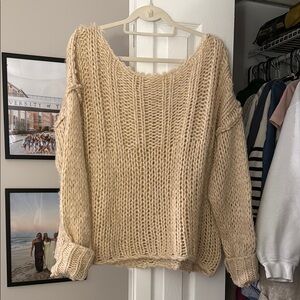 Free People Cream Knit Sweater